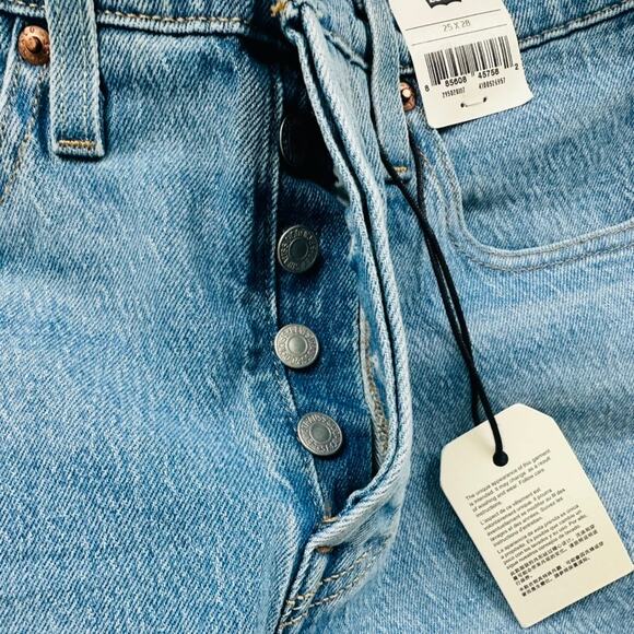 Levi's 501 Skinny High Waist Button Fly Butt Ass Rip Custom NEW 25 x 28 - Picture 6 of 8